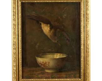 Lot 143: Joseph Milner Kite Still Life with Bird and Bowl