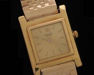 Lot 164: Vintage 18k Gold Men's Rolex Wristwatch