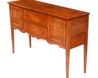 Lot 42a: Tiger Maple Hepplewhite Style Sideboard