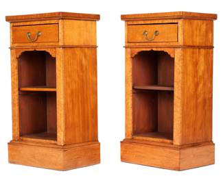 Lot 43: Pair Antique Birdseye Maple Night Stands