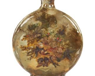Lot 74: attr. Rookwood Pottery Footed Canteen Vase