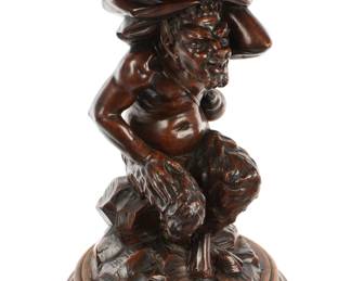 Lot 102b: Italian Carved Figural Satyr Piano Stool