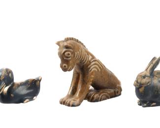 Lot 75: Three Piece Rookwood Pottery Animal Paperweights