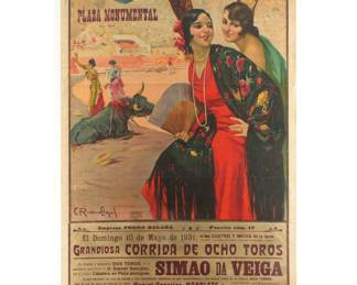 Lot 475: Large 1931 Ortega Matador Bullfighting Poster