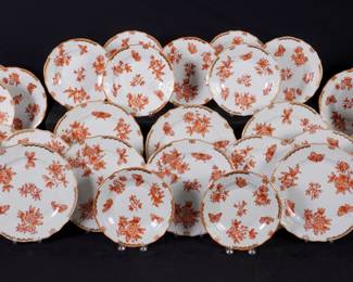 Lot 224: 29pc Herend Rust Fortuna China