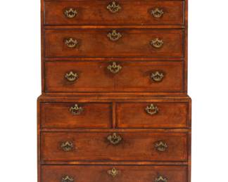 Lot 105: English Georgian Mahogany Chest on Chest