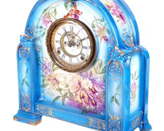 Lot 371: Royal Bonn Ansonia La Vire Mantel Clock