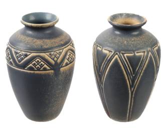 Lot 109: Two 1925 Rookwood Pottery Vases 2434 & 2437
