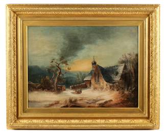 Lot 203: attr. Adrianus Vermunt Dutch Winter Landscape