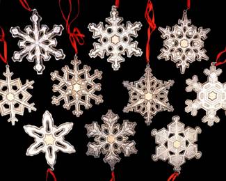 Lot 346: Ten 1980's Gorham Sterling Snowflake Ornaments