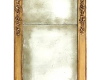 Lot 244: French Empire Style Carved Gilt Wood Mirror