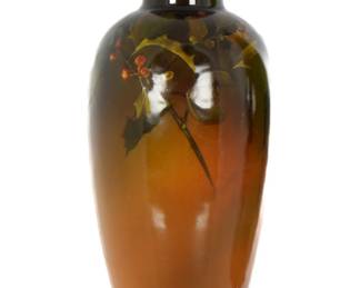 Lot 71: 1895 Mary Nourse Rookwood Pottery Holly Vase 733D