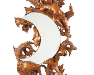 Lot 102: Italian Carved Wood Classical Figural Mirror