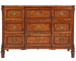 Lot 15: Swedish Parquetry Inlaid Chest of Drawers