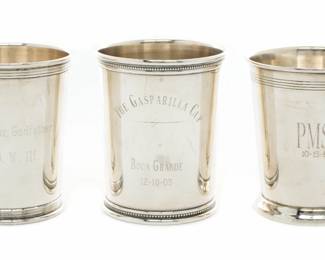 Lot 5: Three Sterling Silver Mint Julep Cups