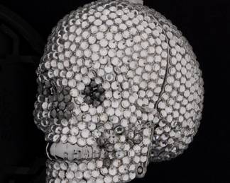 Lot 238c: Judith Leiber Couture Crystal Skull Pillbox