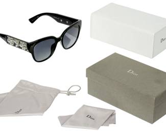 Lot 223d: Pair Christian Dior Mercurial Floral Rhinestone Sunglasses