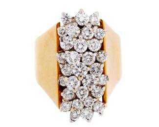 Lot 188: Nina 18k Gold and Multi Diamond Fashion Ring