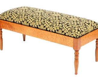 Lot 216: Birds Eye Maple Window Bench / Stool