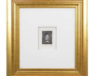Lot 291: after Rembrandt "The Artist Mother" Etching