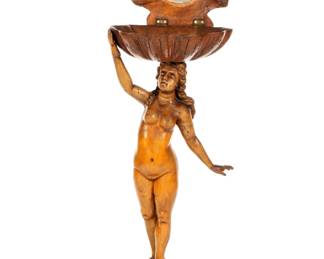 Lot 99: Manner of Besarel Carved Nude Maiden Dress Stand