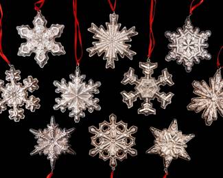 Lot 345: Ten 1970's Gorham Sterling Snowflake Ornaments