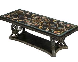 Lot 263: Italian Pietra Dura Inlaid Coffee Table