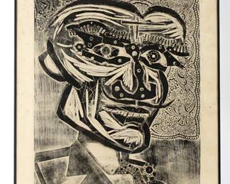 Lot 289: Antonio Berni El Amigo de Ramona Xylocollage