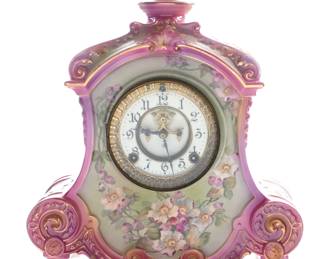 Lot 350: Royal Bonn La Flandre Ansonia Mantel Clock