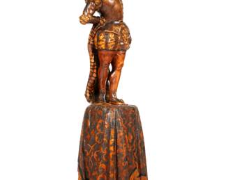 Lot 179a: Manner of Besarel Carved Wood Page Boy Sculpture