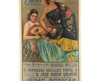 Lot 476: Large 1934 Ortega Matador Bullfighting Poster