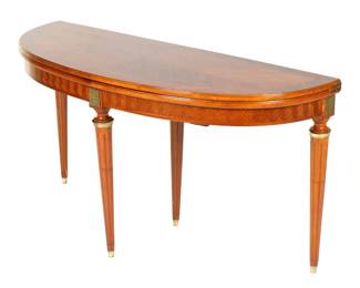 Lot 21: attr. Maison Jansen Demilune Console Dining Table