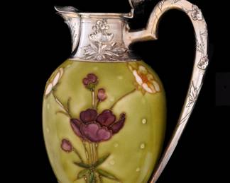 Lot 64: French Auguste Leroy Silver Mounted Sevres Jug