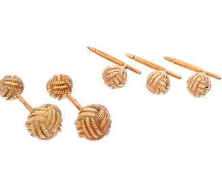 Lot 124a: Tiffany & Co. Schlumberger 18k Cufflink Stud Set