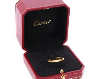 Lot 122: Cartier 22k Yellow Gold Men's Wedding Band Ring