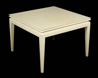 Lot 127: Karl Springer Style Parchment Flip Top Games Table