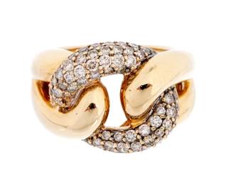 Lot 154: Le Vian 14k Gold and Diamond Knot Ring