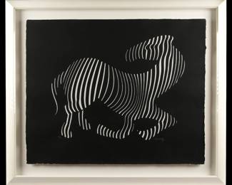 Lot 148: Victor Vasarely Silkscreen Zebra on Cast Paper