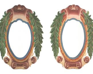Lot 115: Pair Italian Painted Wall Mirrors