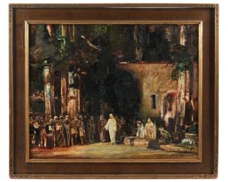 Lot 60: Charles S Chapman Jesus in Market Painting