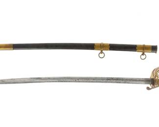 Lot 356: Id'd Capt F Ball 1850 Staff & Field Officers Sword