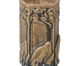 Lot 108: 1924 Rookwood Pottery Five-Sided Raven Vase
