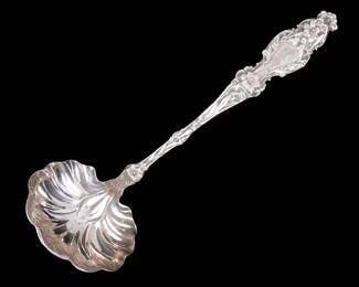 Lot 186: Large Whiting Lily Sterling Silver Soup Ladle