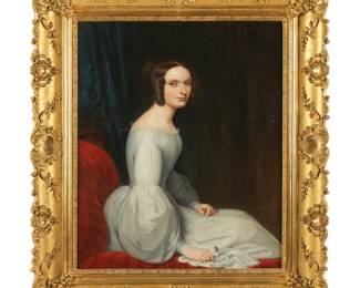 Lot 37: 19th C Portrait of a Seated Maiden