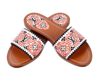 Lot 84: Louis Vuitton Crafty Canvas Sandals Slides Mules