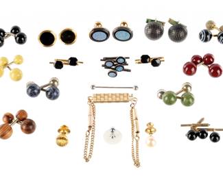 Lot 124d: Collection of Men's Cufflinks and Shirt Studs