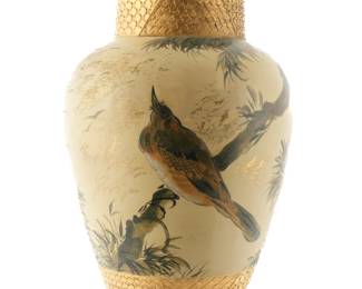 Lot 57: 1883 Valentien Rookwood Pottery Bird Branches Vase