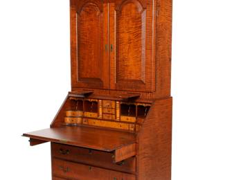 Lot 20a: Eldred Wheeler Bonnet Top Secretary Bookcase