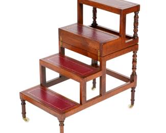 Lot 103a: English Regency Style Metamorphic Library Steps