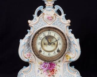 Lot 391: Royal Bonn Ansonia La Loire Mantel Clock